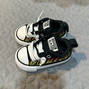 Toddler Black & Flame Converse All Star